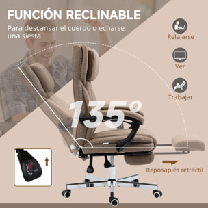 Silla de Oficina Giratoria con 6 Puntos de Masaje Vibratorio Silla de Escritorio Reclinable con Altura Ajustable Control Remoto Respaldo Alto y Reposacabezas 65x61x105-113 cm Marrón