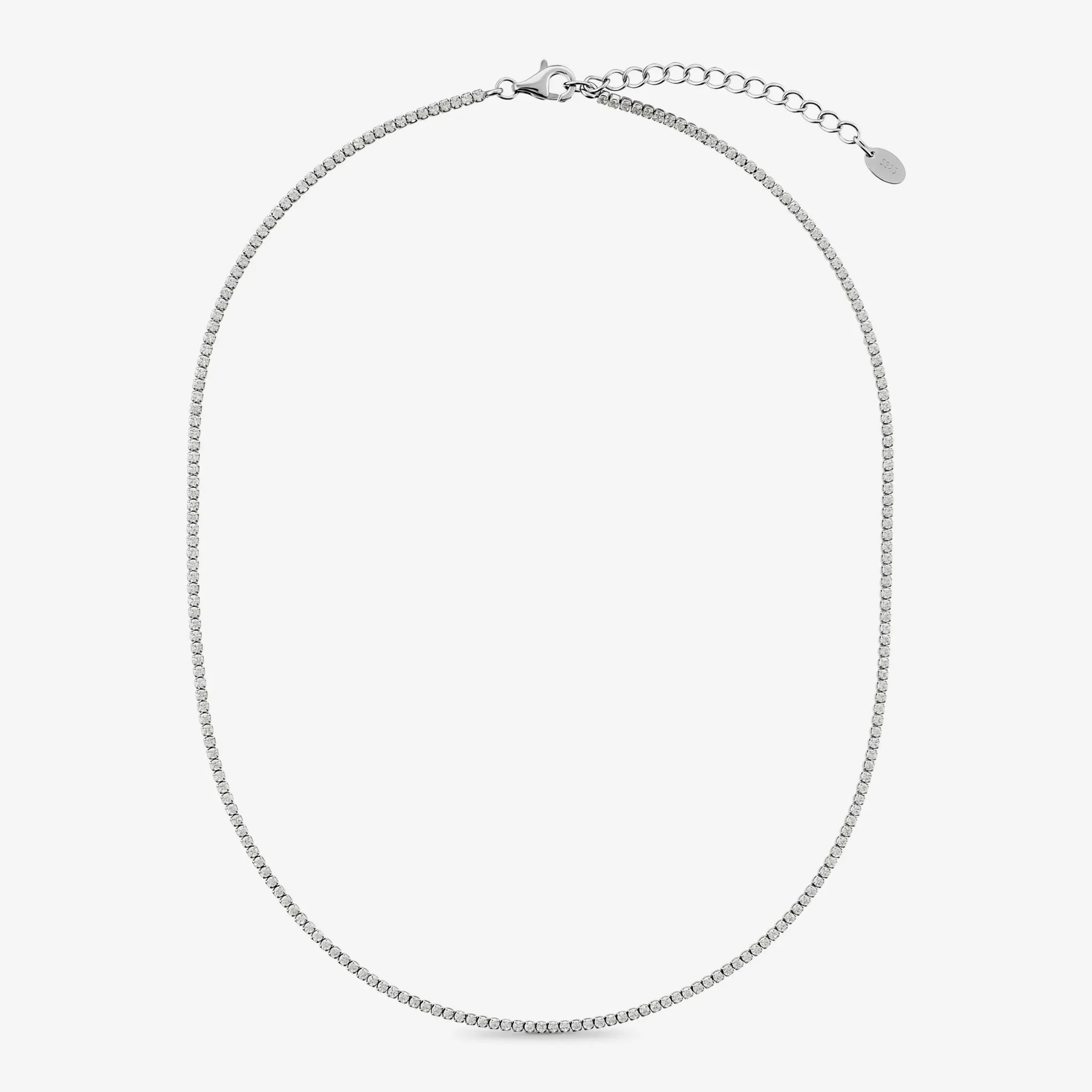 Collana Tennis con Cubic Zirconia Blu 1.5mm