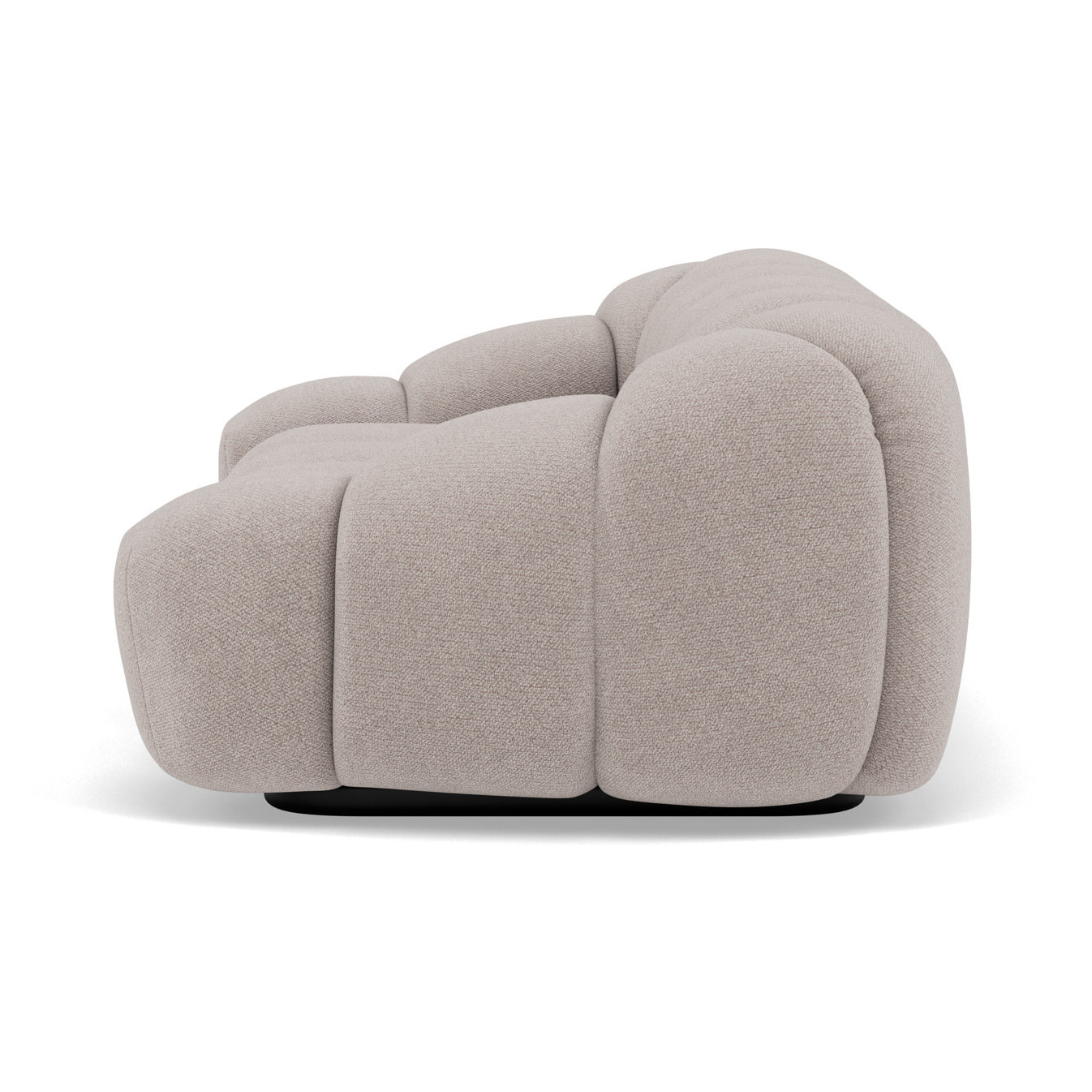 Ava - canapé 3 places bubble en velours texturé - Gris clair
