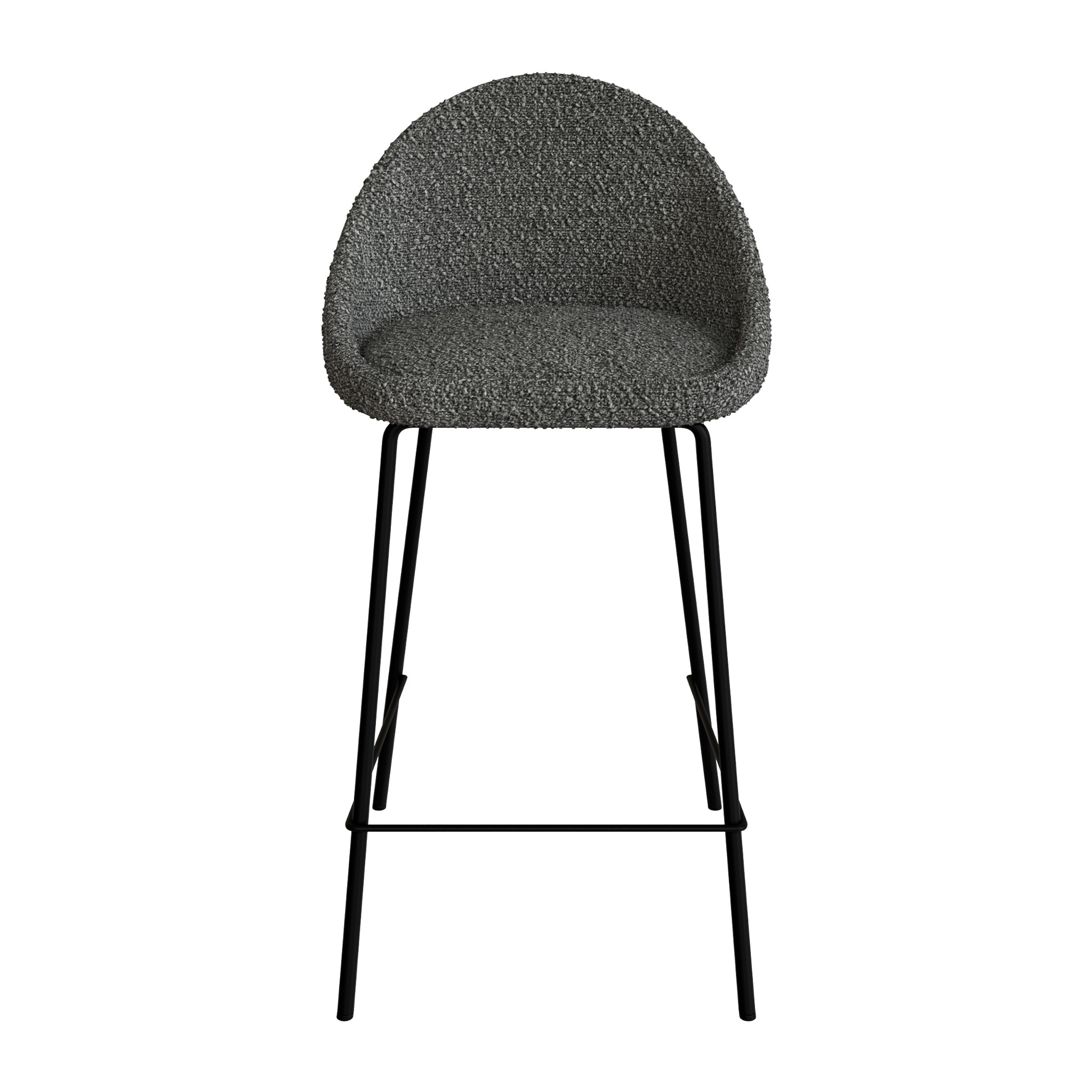 Lot de 2 chaises pour îlot central 65 cm en tissu bouclette gris - Misty