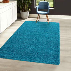 Tapis poils longs shaggy tissé motif uni GECO