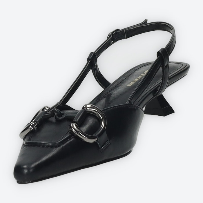 Décolleté sling back Donna Tata Italia Nero