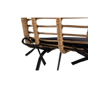 Tabourets de bar Cuba style rotin avec coussin - lot de 2