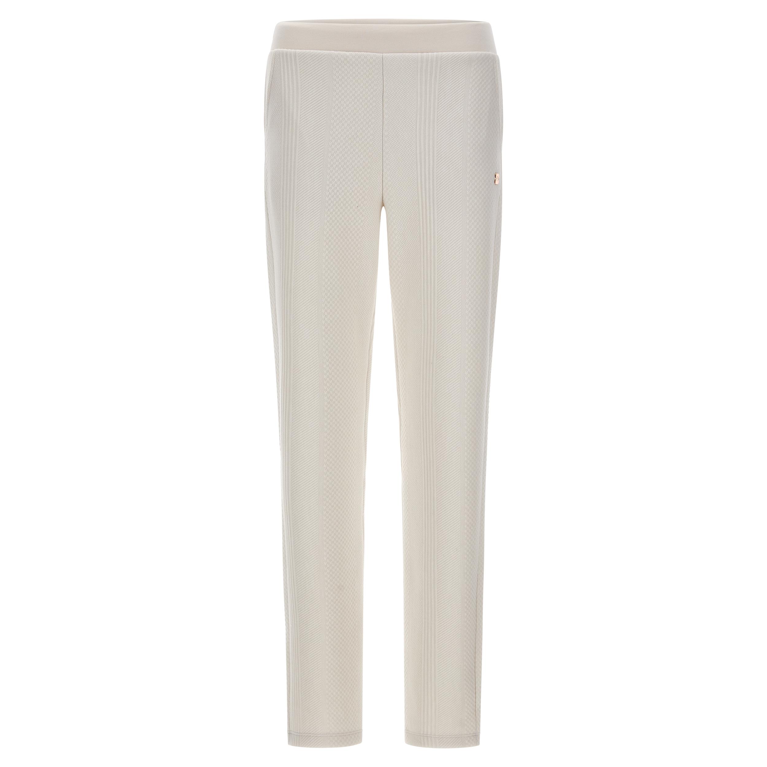 Pantaloni in felpa bonded effetto lana a trecce