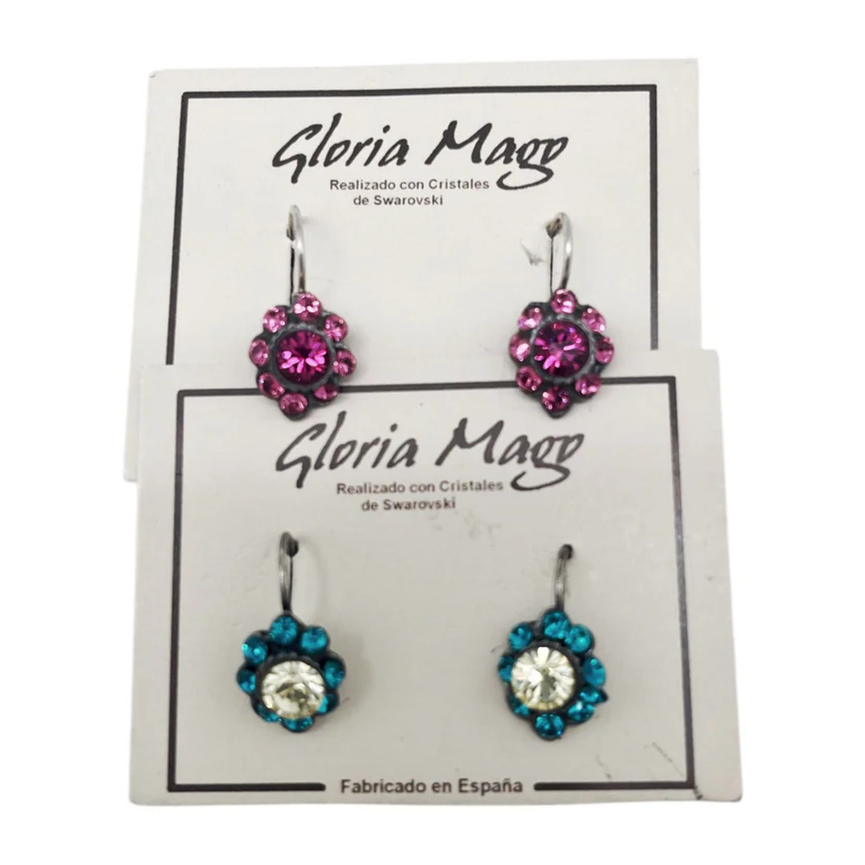 Pack 2 pares dormilonas cristal SW y plata 10µ.