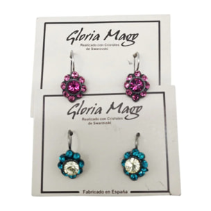 Pack 2 pares dormilonas cristal SW y plata 10µ.