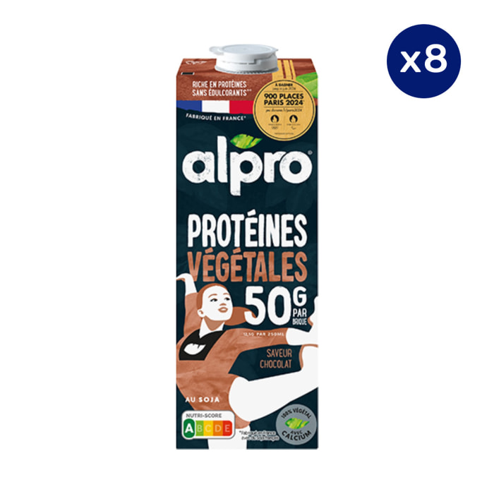 8 x 1L - Alpro - Boisson végétale - Soja protéine goût chocolat