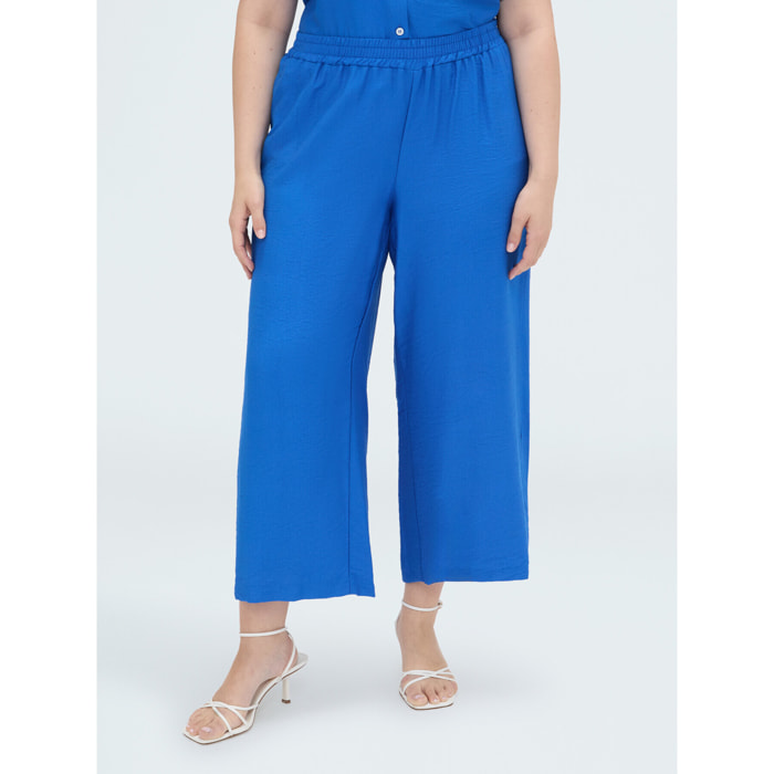 Fiorella Rubino - Pantalones cropped de viscosa - Azul aciano