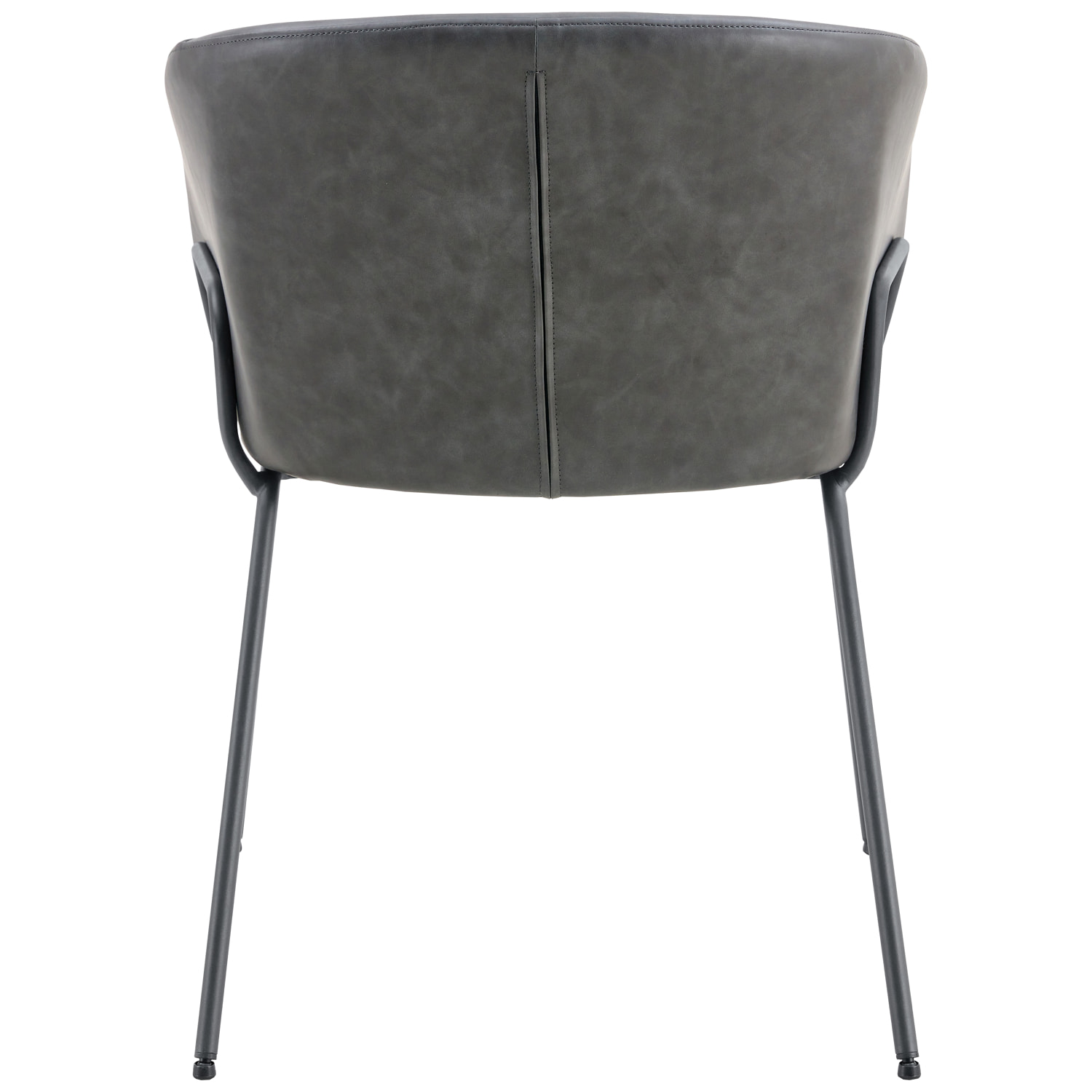 Lot de 2 chaises en simili gris foncé ANDRÉ