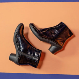 Botines con tacón 1442 NAPPA BLACK-BRONZE/ ALFAMA color Black-bronze