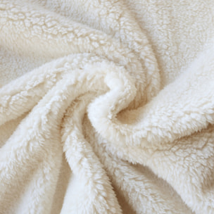 Jeté de canapé et lit motif vichy en polaire - Lin