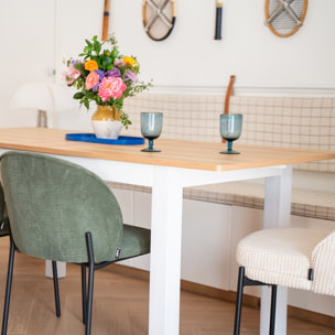 Table à manger extensible effet bois 6/8 personnes - LEXI