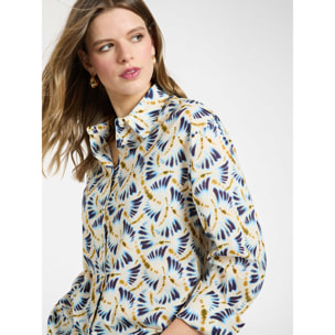 Elena Mirò - Camisa de muselina estampada - Azul