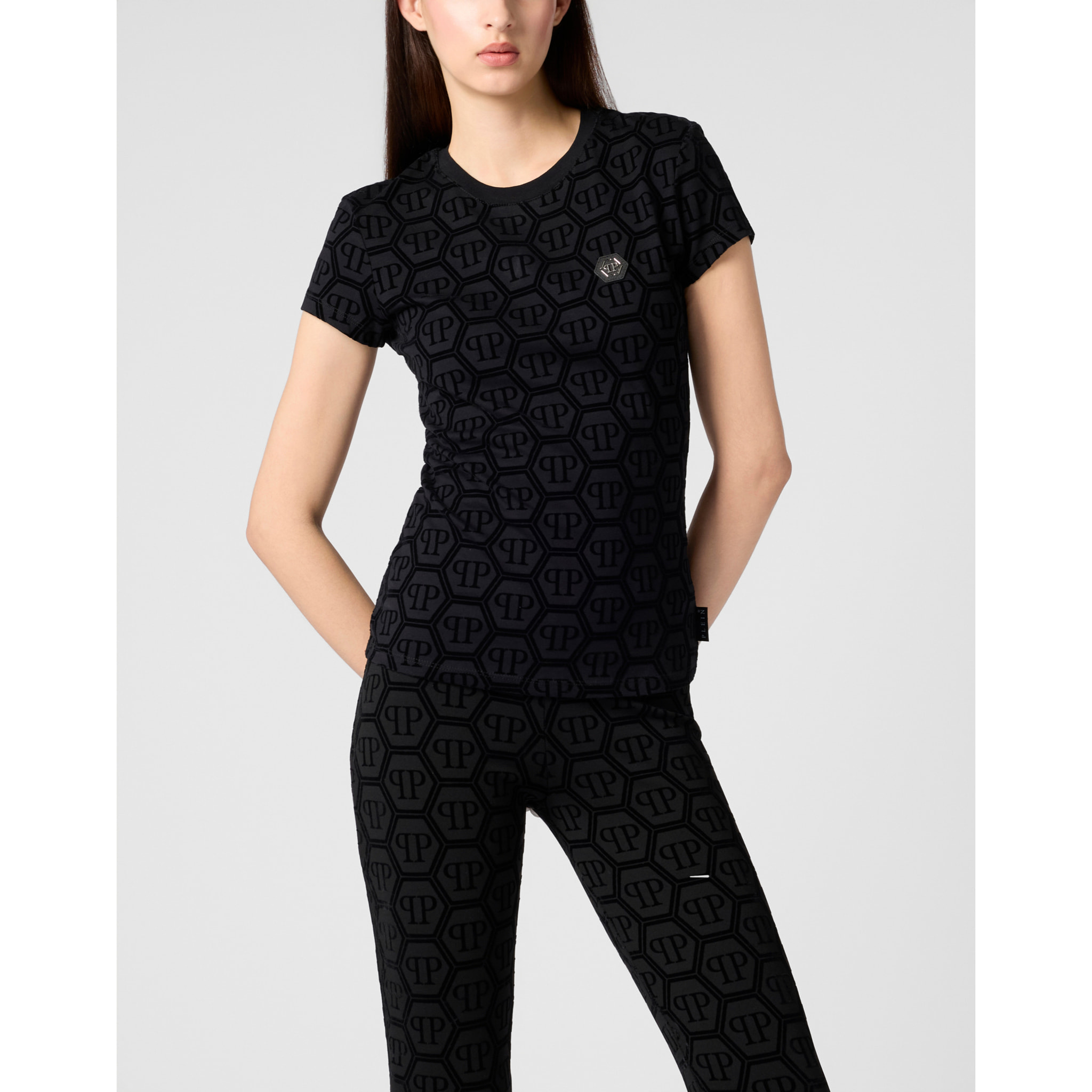 PHILIPP PLEIN Sexy Pure Fit T-Shirt Jacquard Monogram Monogram