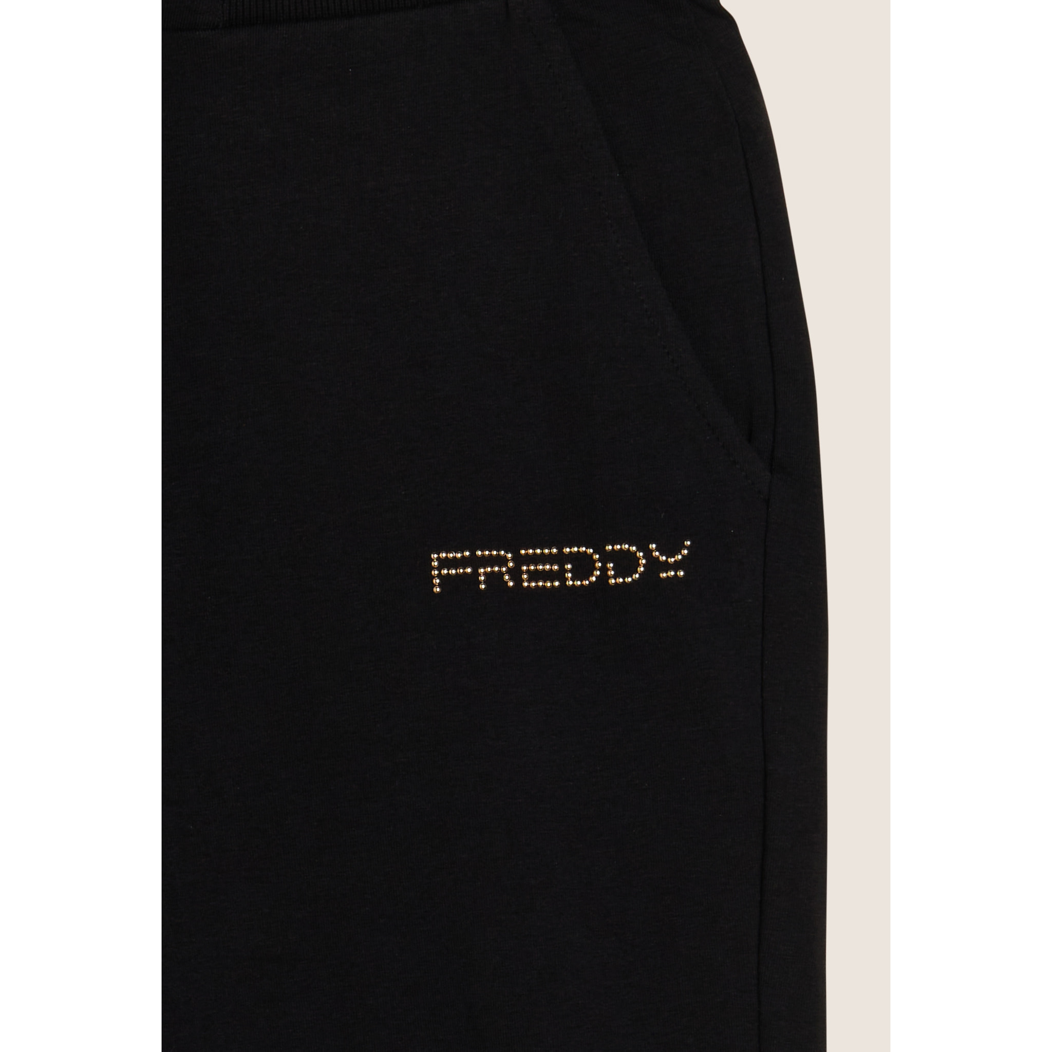 Pantaloni corsaro in jersey con logo perline