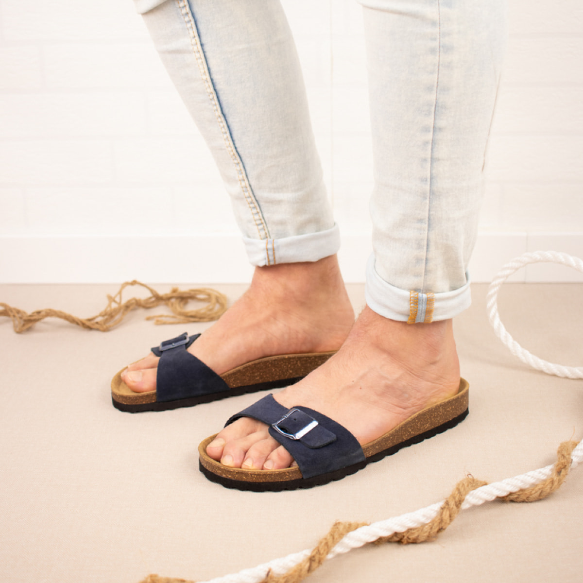 SANDALIA BABUNKERS AZUL