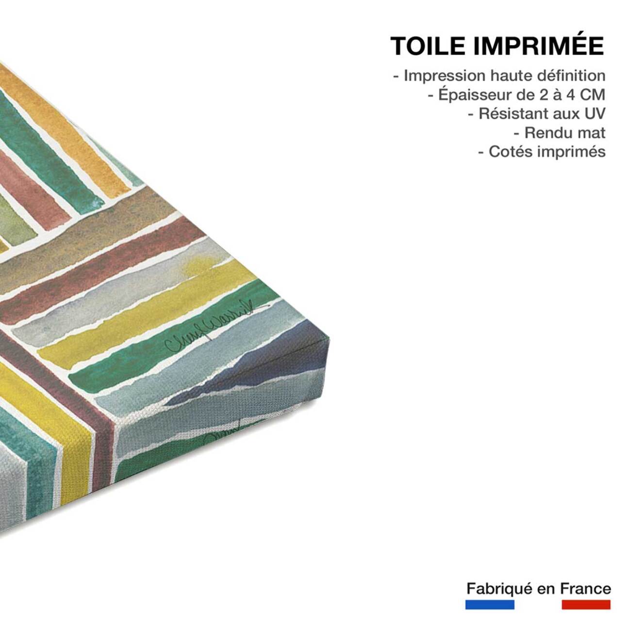 Tableau abstrait rayures i  Toile imprimée