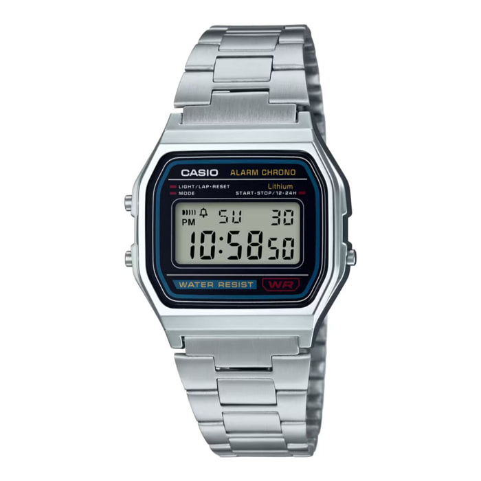 Reloj Casio A158WA-1DF Unisex Digital Cuarzo con Correa de Acero inoxidable