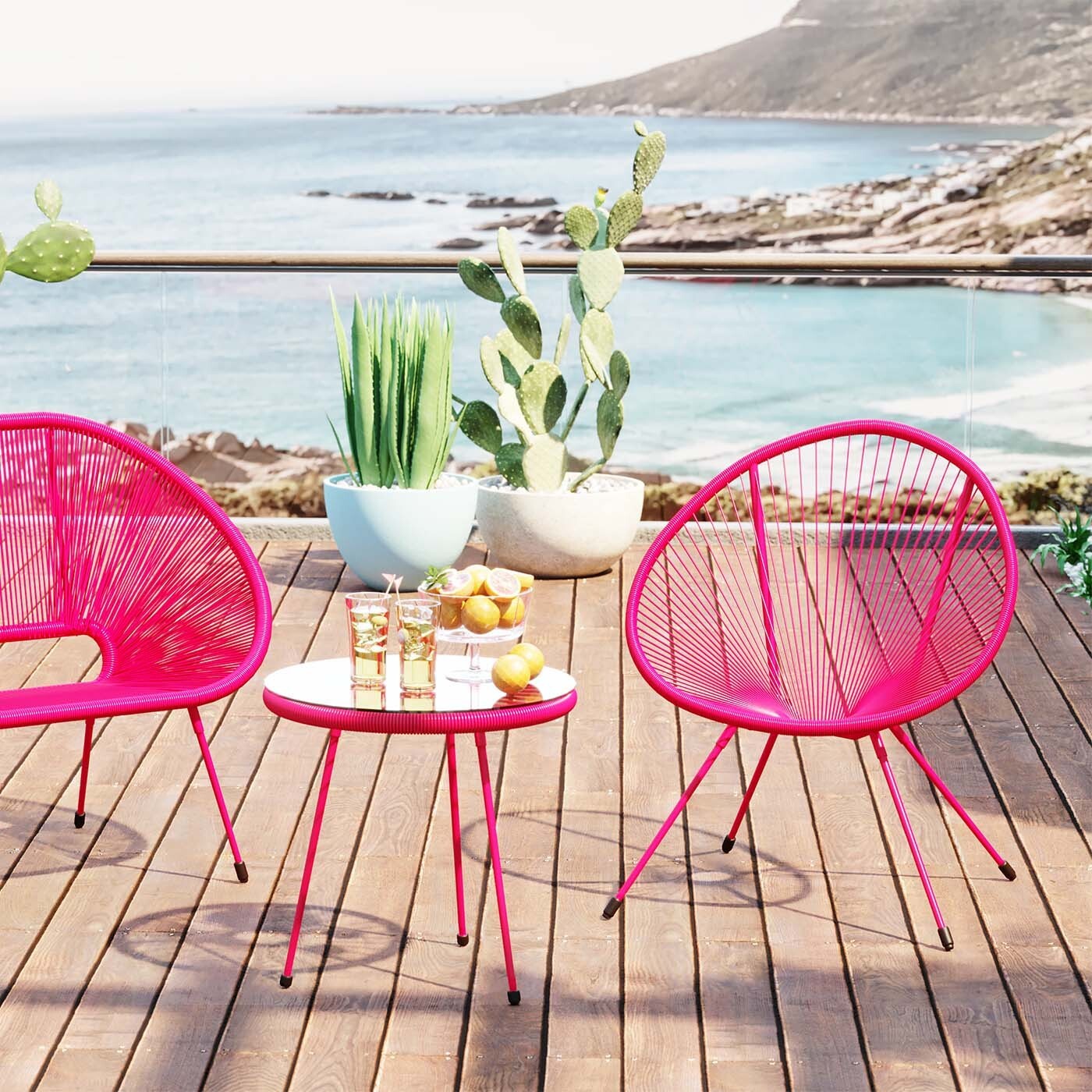 Table d'appoint Acapulco Mono rose Kare Design