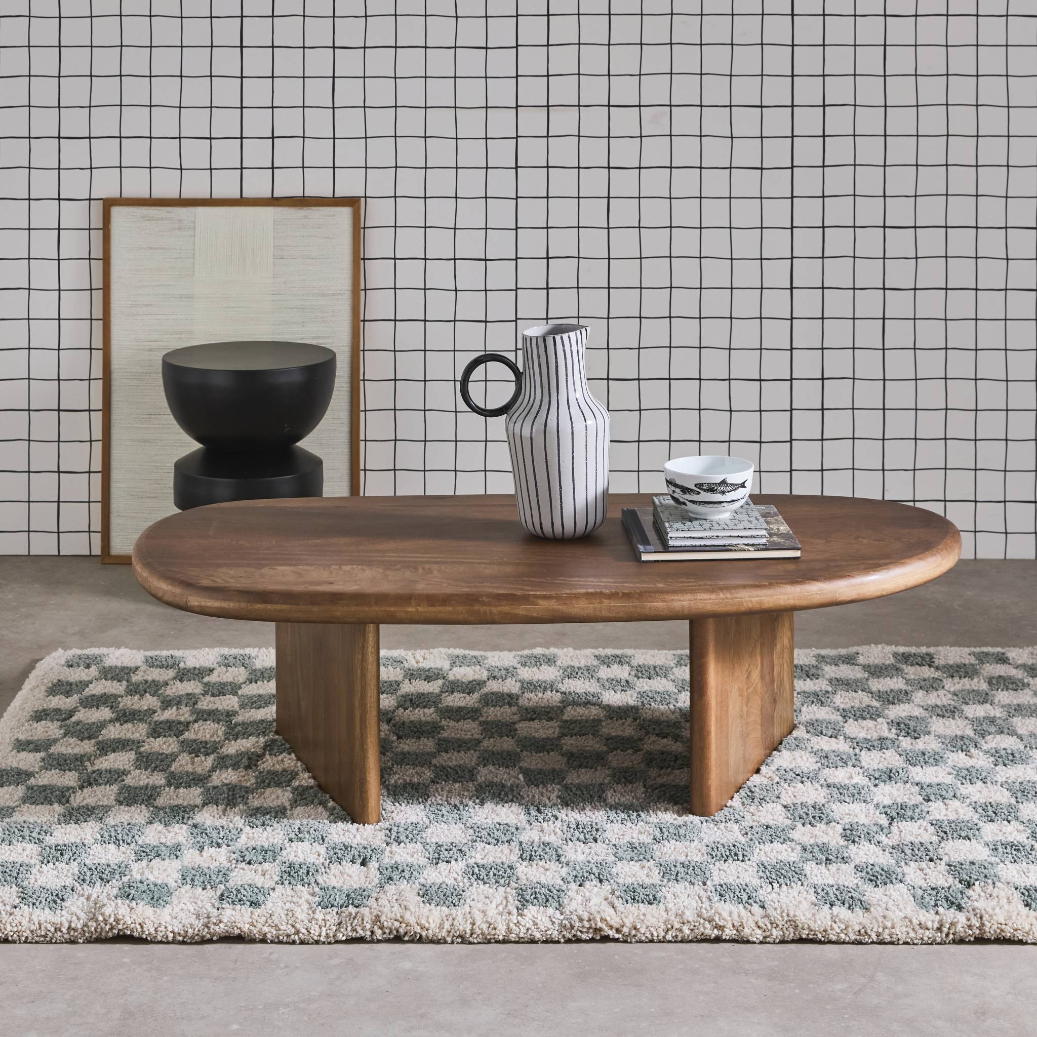 Table basse ovale bois de manguier SHIVA