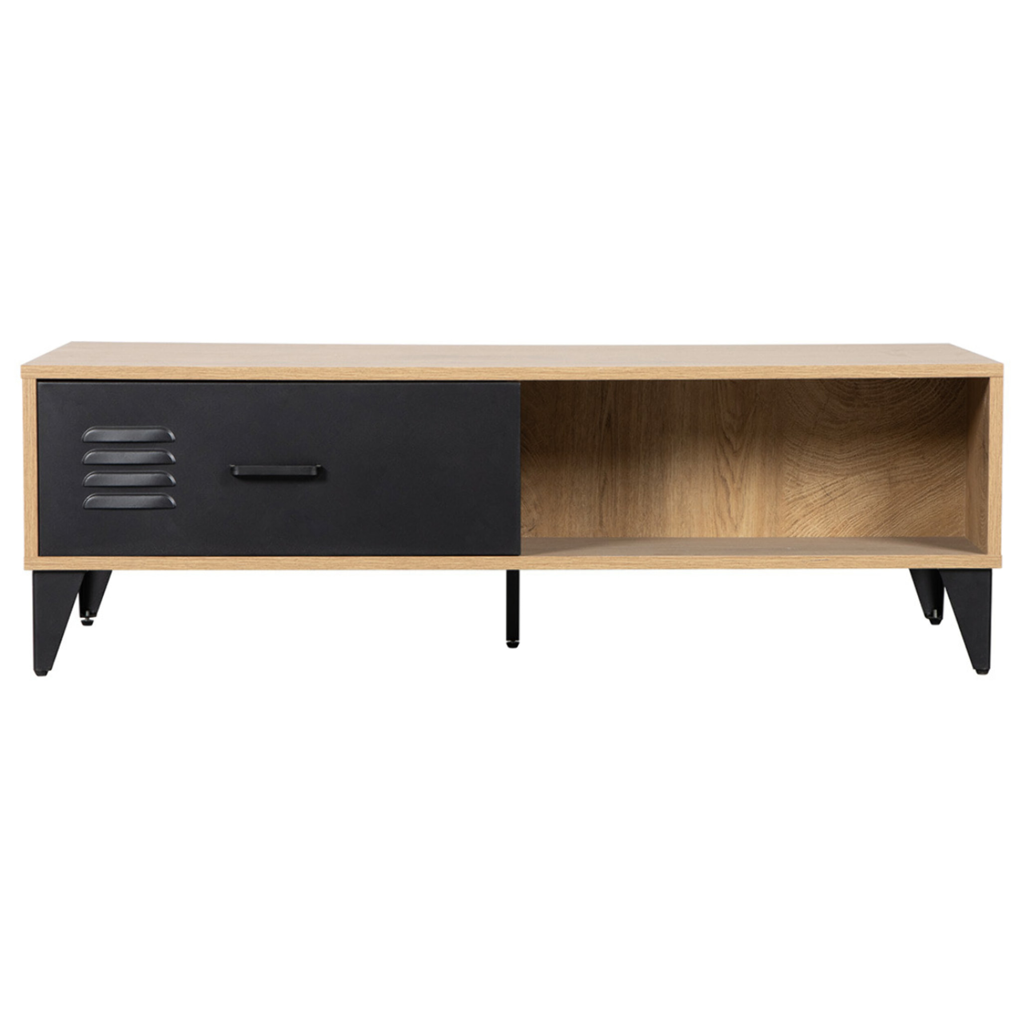Tribeca - table basse - effet bois et métal noir - 110 cm - Bois / Noir