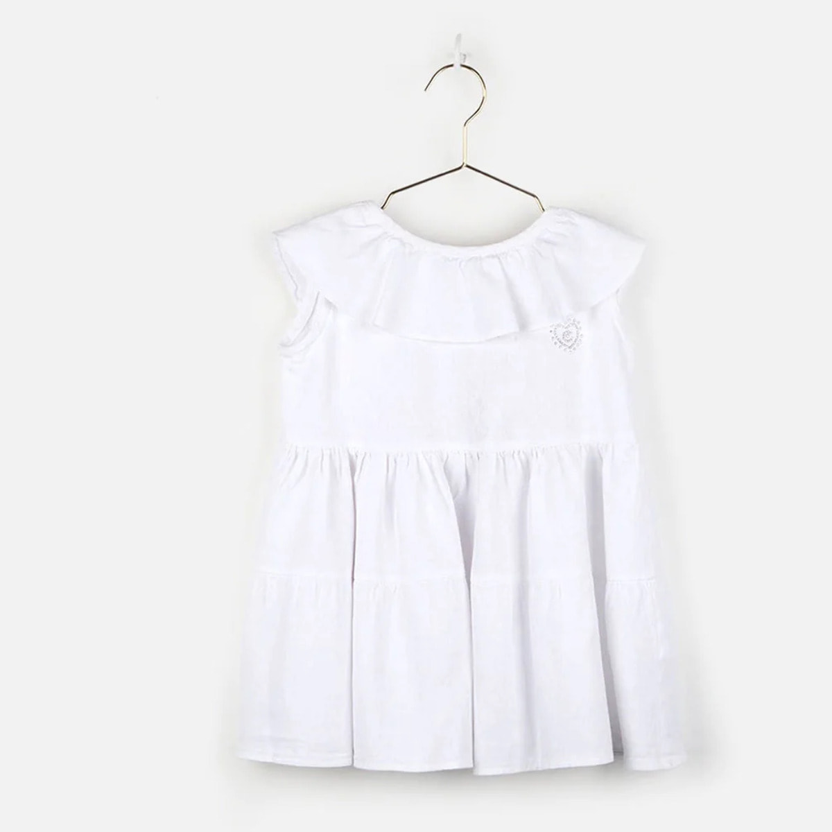 Vestido de Niña Volante Blanco