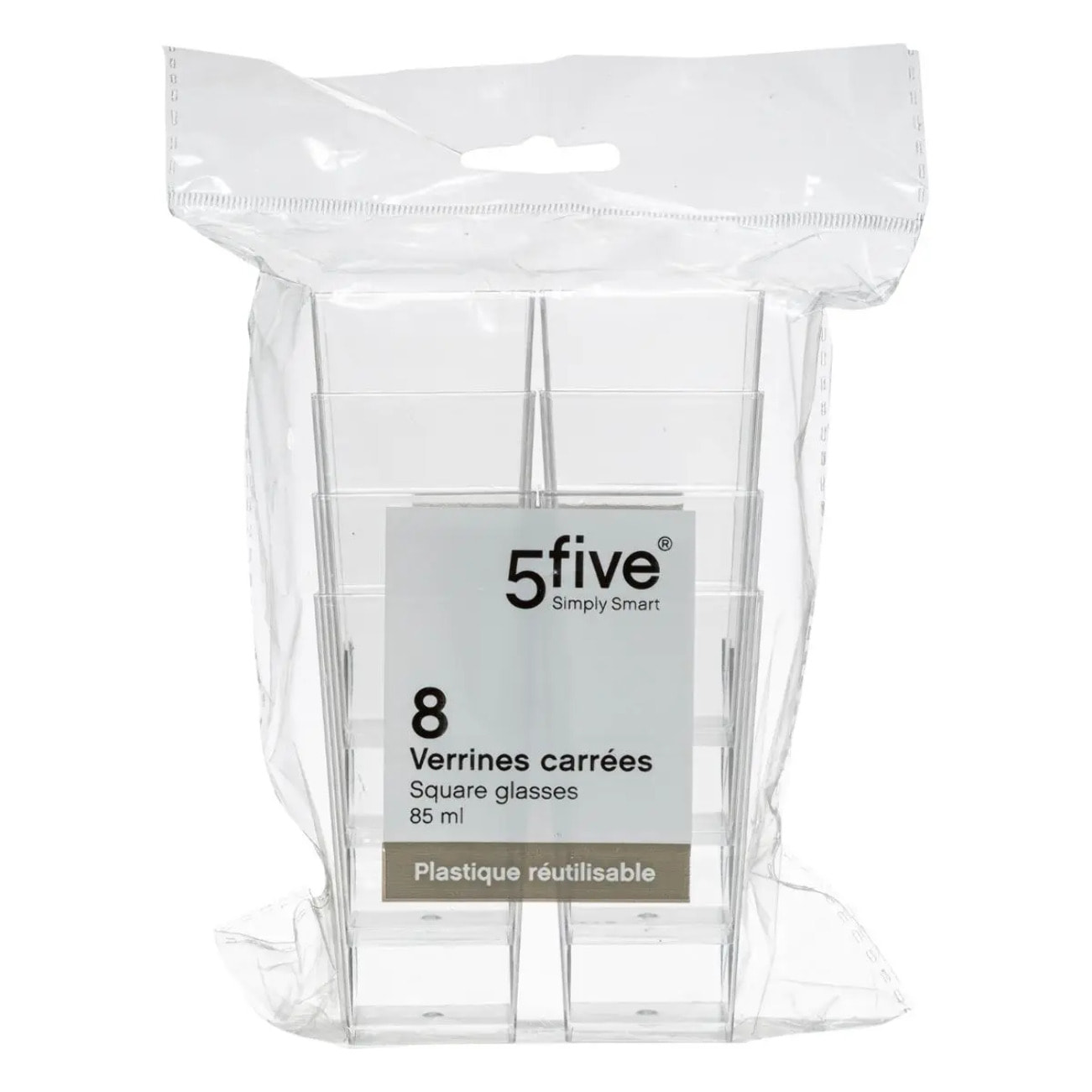 8 verrines carrées plastique