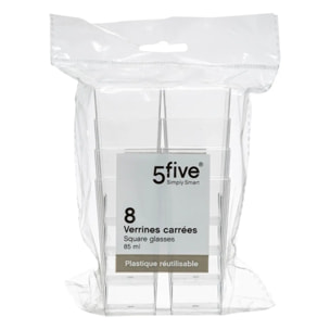 8 verrines carrées plastique