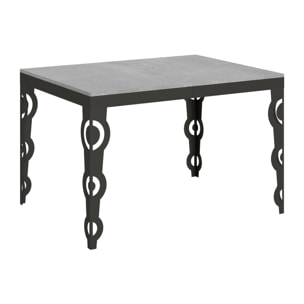 Table extensible 90x120/224 cm Karamay Evolution Gris Béton cadre Anthracite