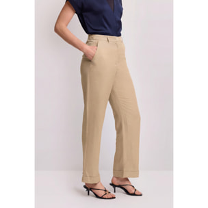 Kocca - Pantaloni taglio dritto con risvolto Donna, Tinta unita