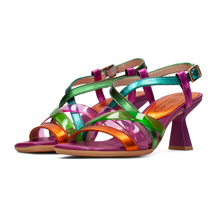 Sandalia Tacon Danielle Multi metal 6 cm