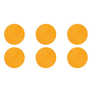 Set de 6 sets de table ronds Excelsa – Round, Polypropylène Jaune