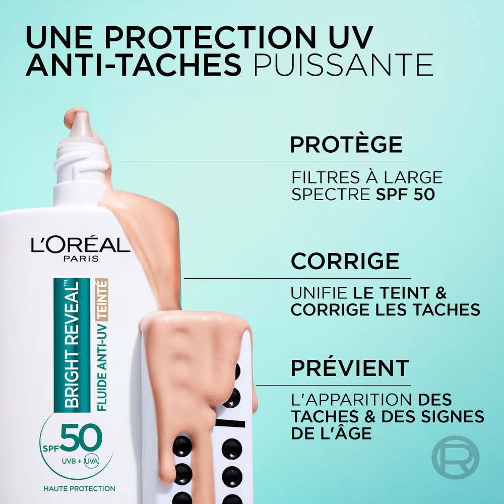 L'Oréal Paris Bright Reveal Fluide Anti-UV SPF 50 Teinte Claire Niacinamide 50ml