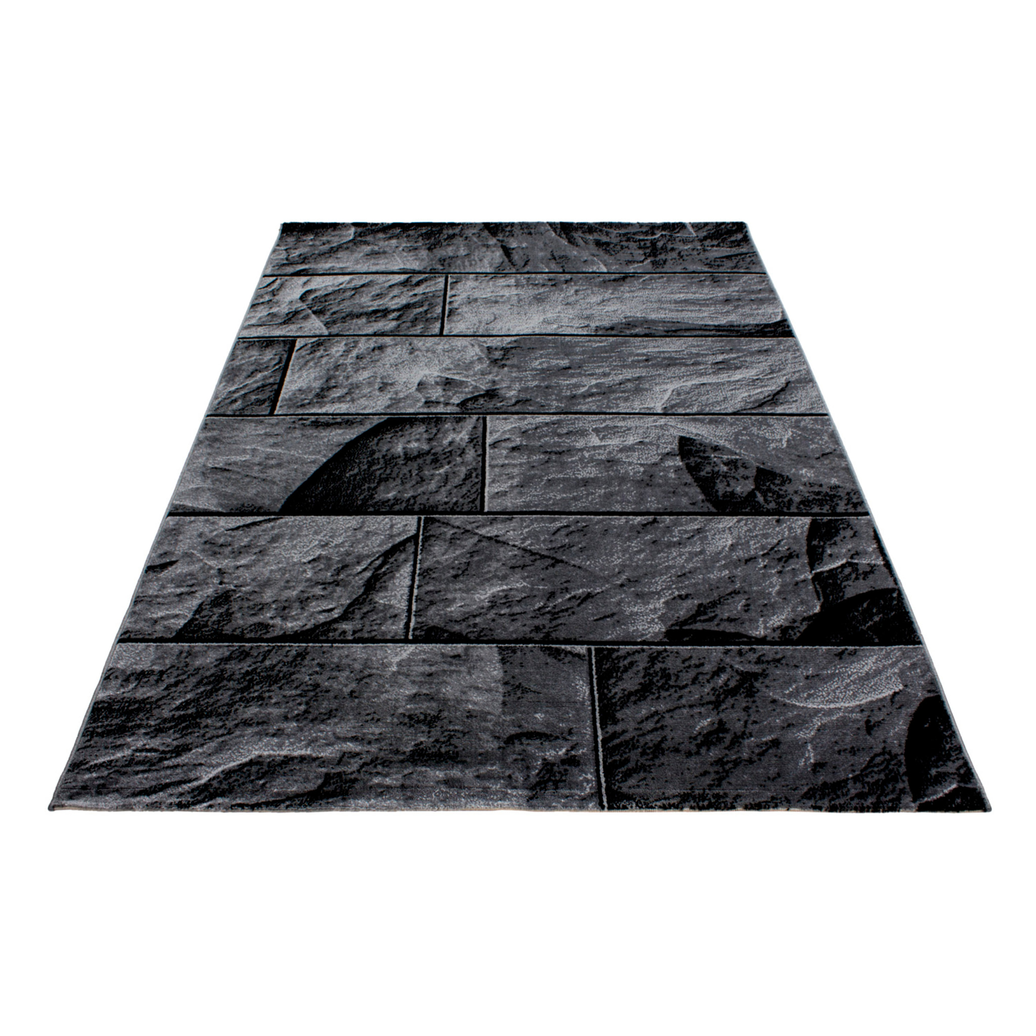 PARMA - Tapis à poils ras à motif noir - PAR9250NOI