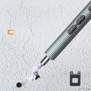 Destornillador eléctrico 33 en 1 con giro bidireccional, luces de trabajo, puntas magnéticas, 200rpm y batería de 350mAh.