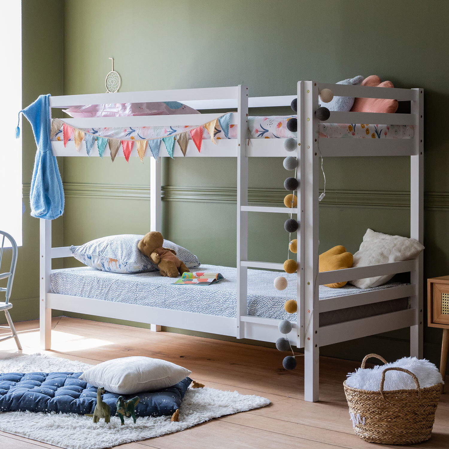 Lits superposés pour enfants 190x90cm blanc AMBRE