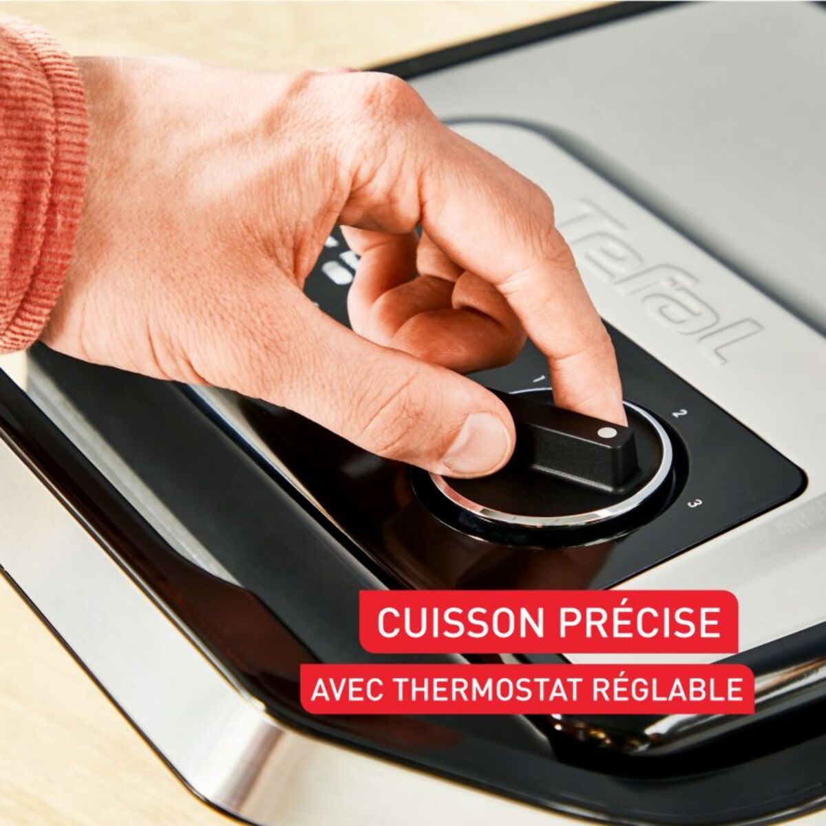 Grille-viande TEFAL GC272D10 inox noir à poser, 29x26 cm