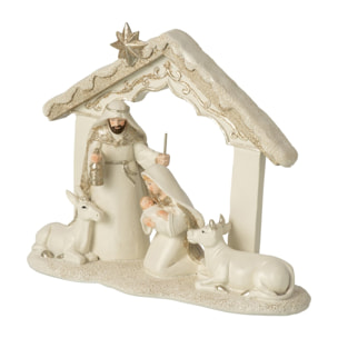 J-Line Crèche Pierre - beige clair/doré - small
