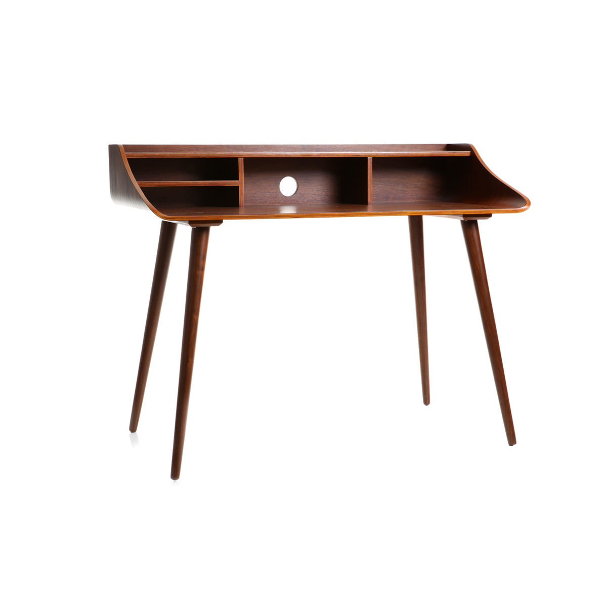 Bureau avec rangements vintage bois foncé L120 cm NORDECO