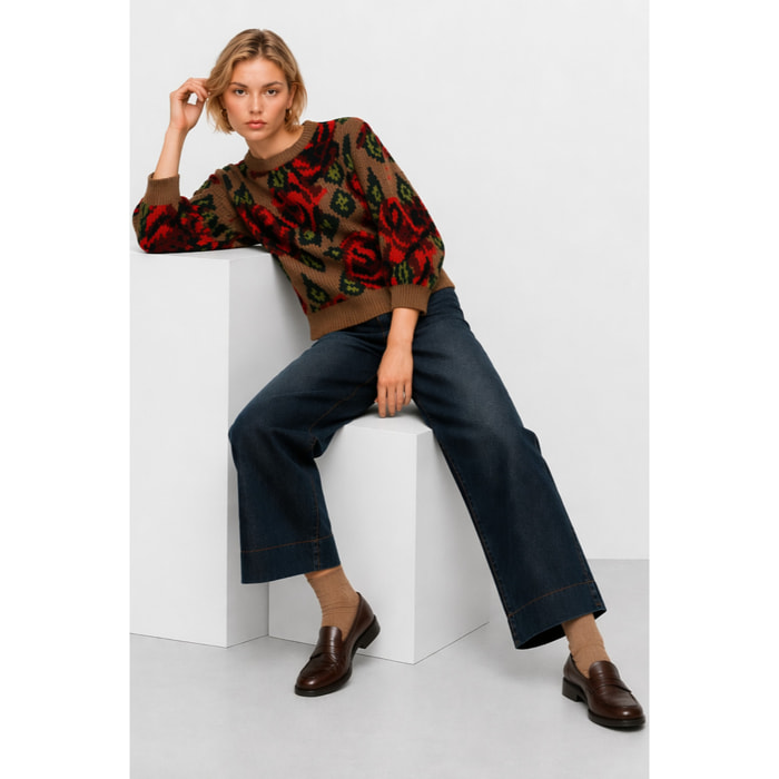 Kocca - Maglia da donna a maniche lunghe con motivo floreale Donna