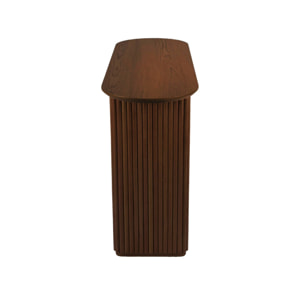 Console ovale bois d'hévéa placage chêne GABRIELLE