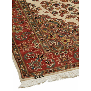 Authentique tapis d'orient, noué à la main en laine et soie