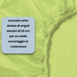 LENZUOLO SOTTO CON ANGOLI MAX COLOR, 100% COTONE MADE IN ITALY - MATRIMONIALE