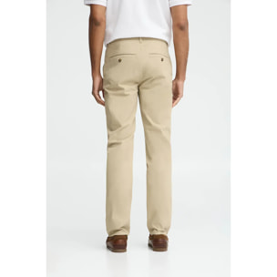 Pantalón chino color crema slim con logo Polo Club