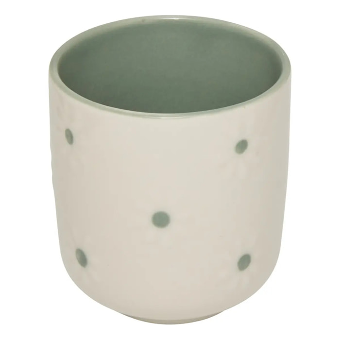Tasse à pois Margot vert et blanc
