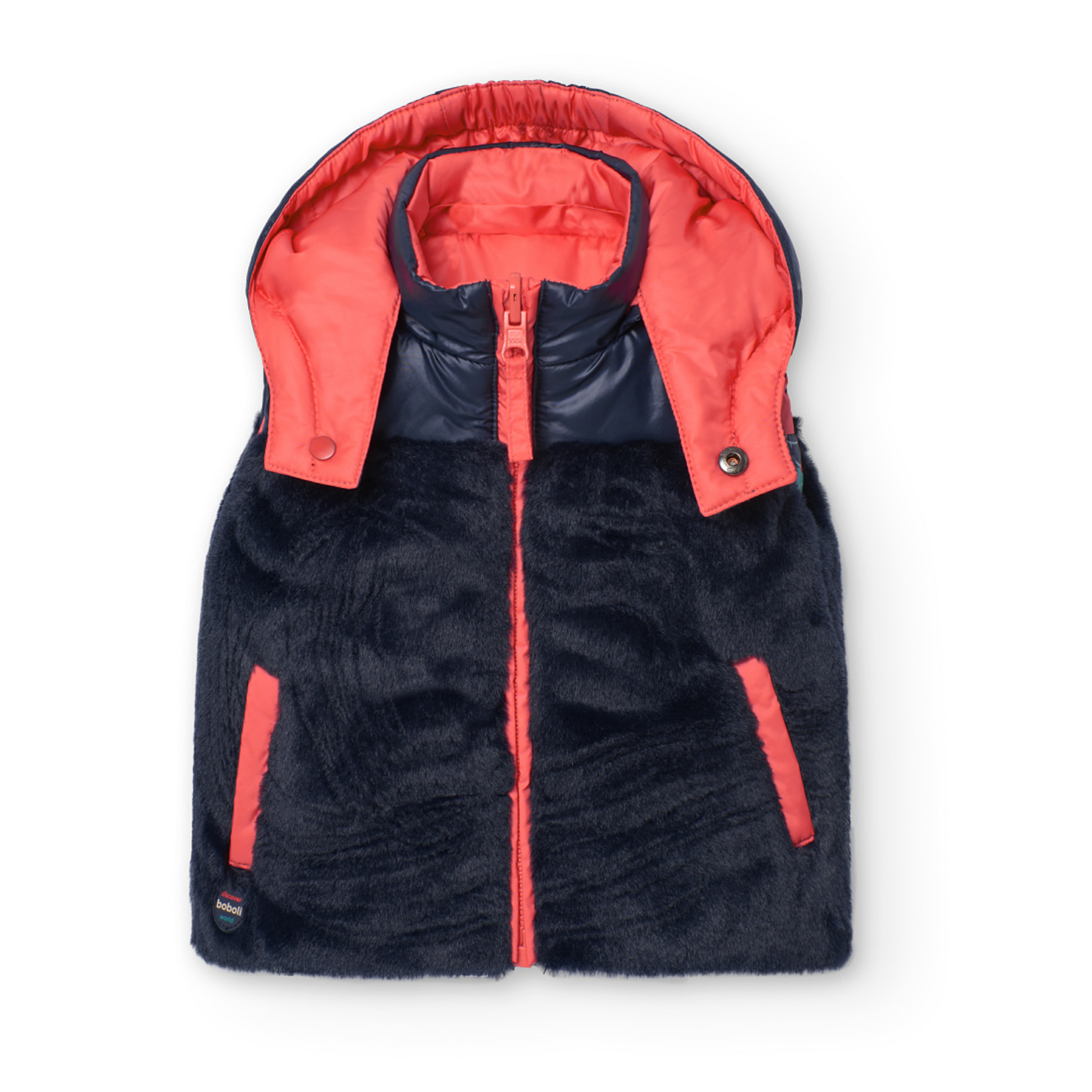 Chaleco reversible flores de bebé niña