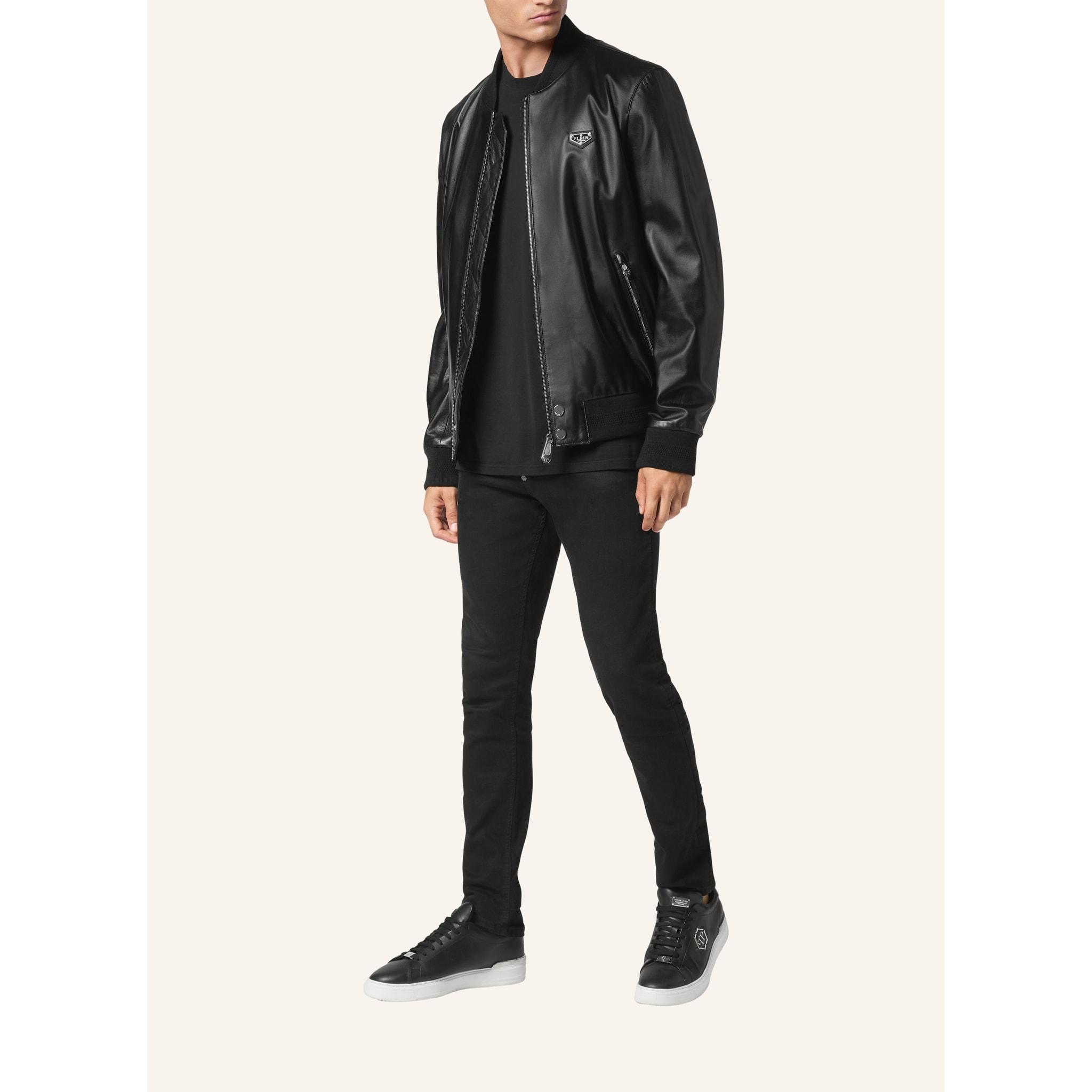 PHILIPP PLEIN Leather Bomber ICONIC PLEIN