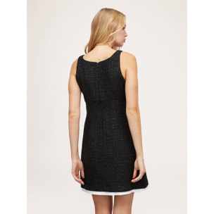 Motivi - Vestido mini de tweed lúrex - Negro