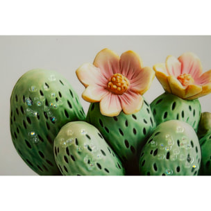 STAMPA SU TELA LACCATA C/CORNICE VASETTO CACTUS -A- CM 40X2,8X40