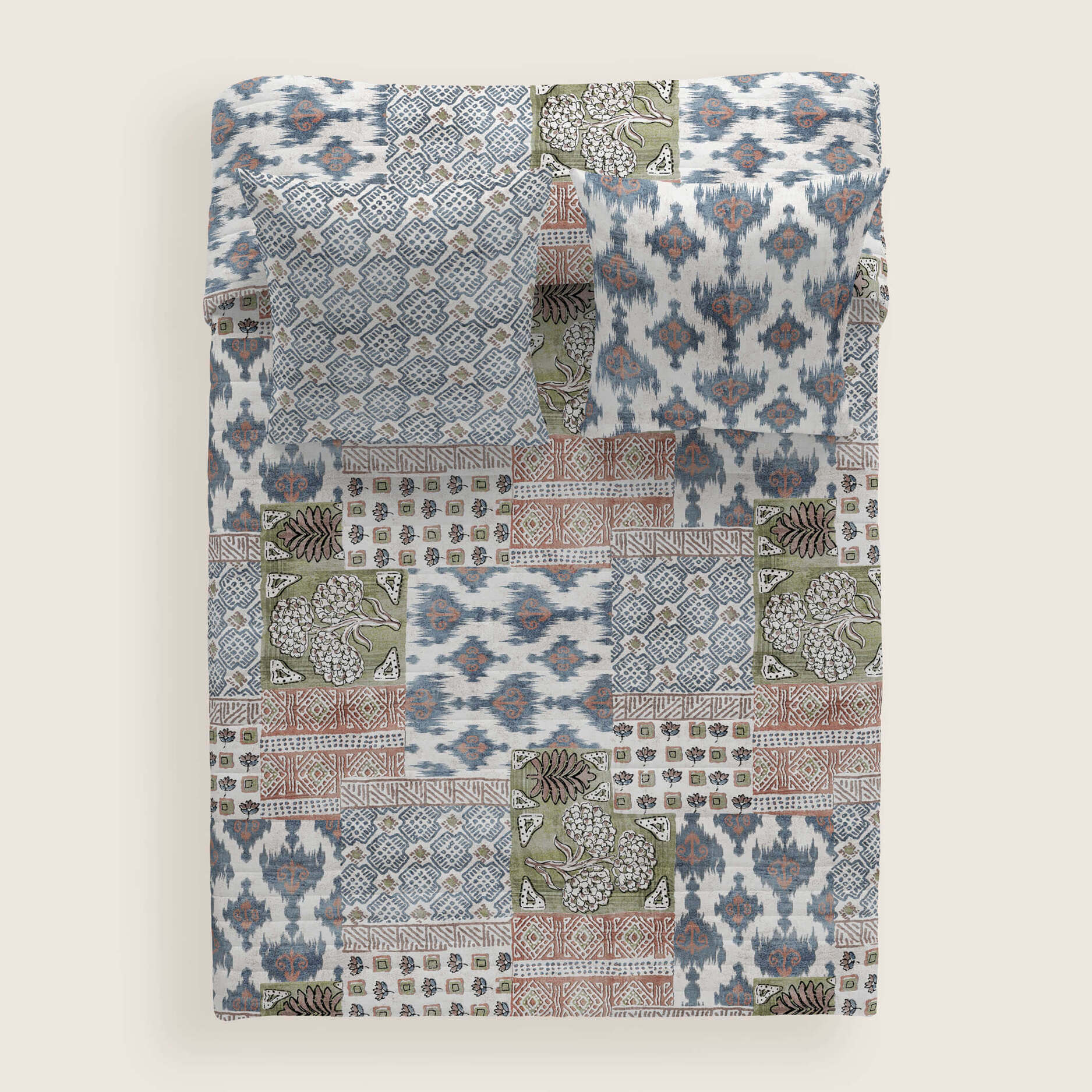 Colcha Bouti Estampada - 2/3 Piezas - 100% Poliéster - Microfibra - 70 gr/m² - Indian